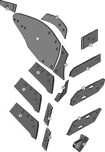 Explosionszeichnung Grégoire Besson Pflugkörper Typ B2-Nr.8AR8HLM